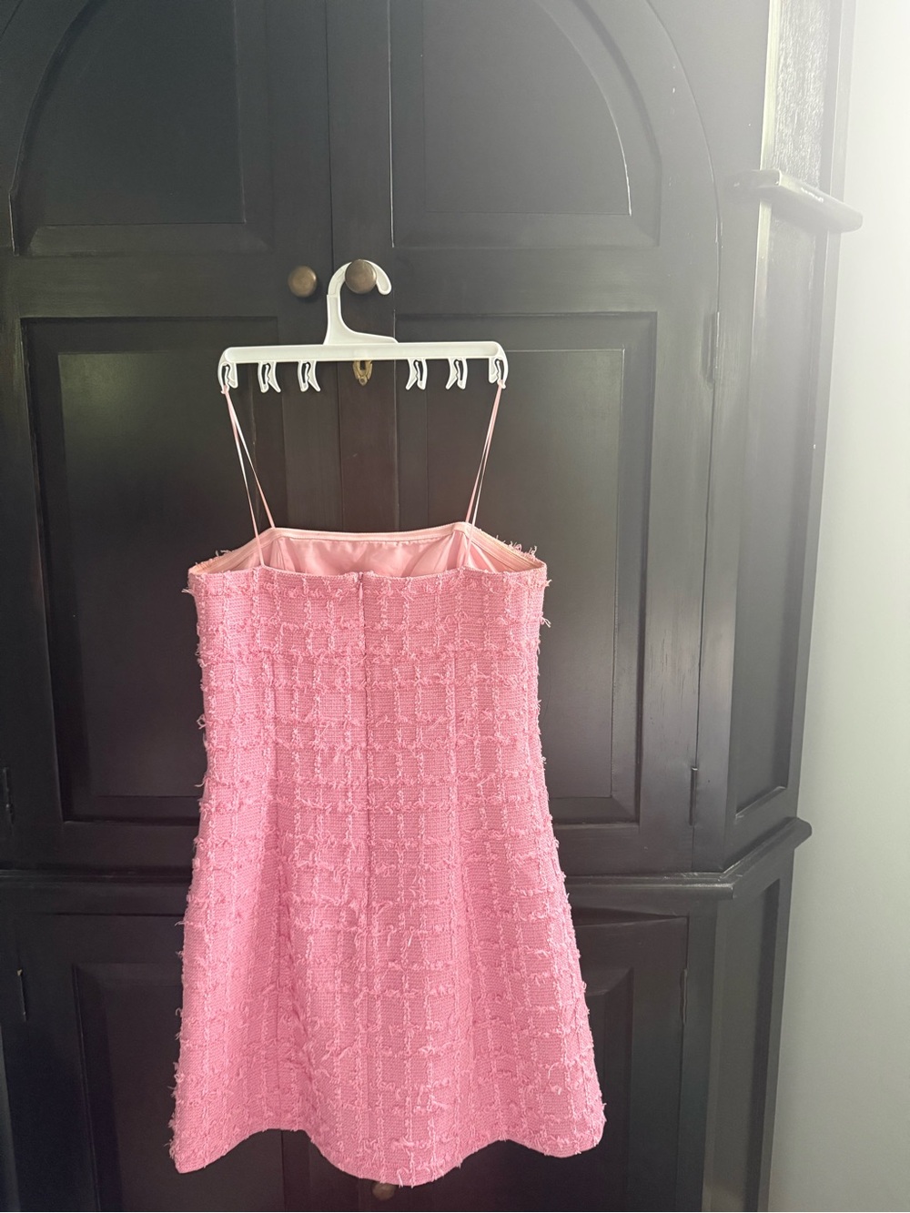 Amanda Uprichard Pink Tweed Strapless Mini Dress Xsmall - Picture 2 of 3